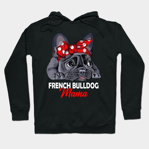 Frenchie Mama Cute French Bulldog Dog Mom Mother's Day Hoodie by Los Draws